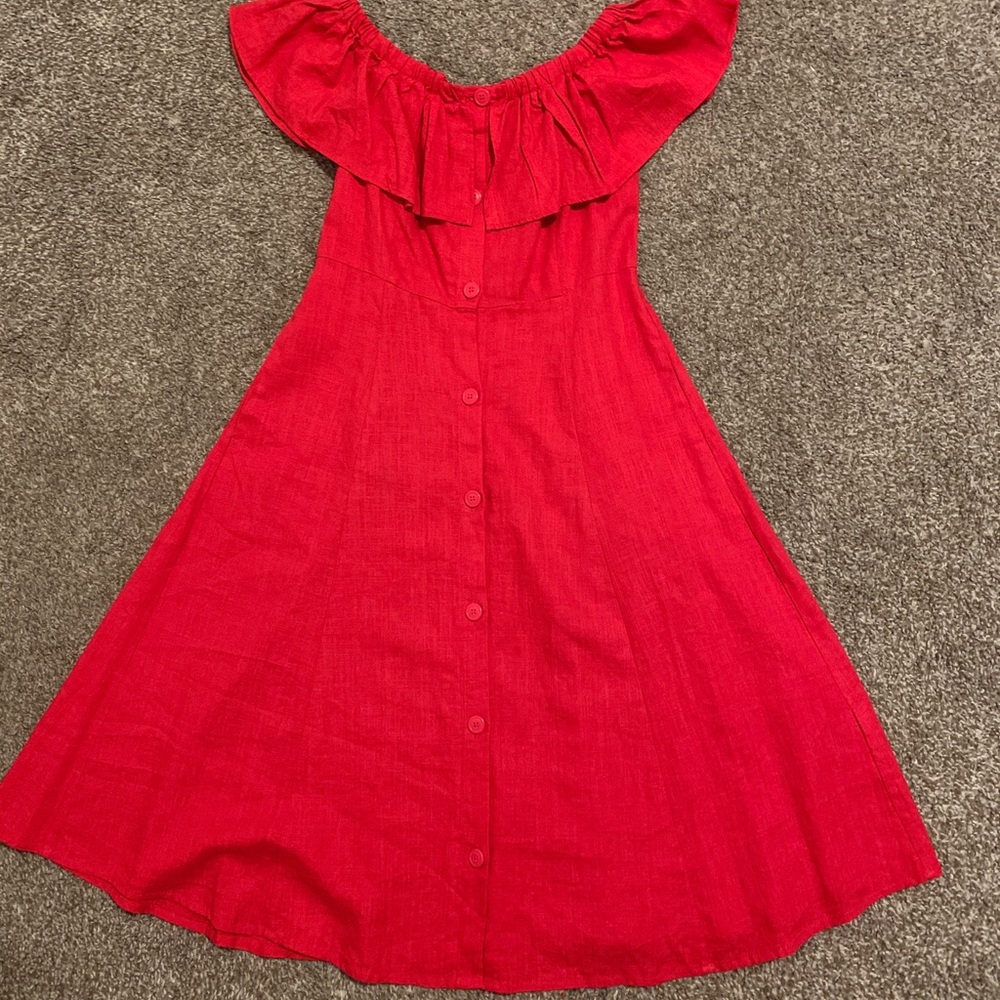 Forever21 Red off the shoulder midi dress